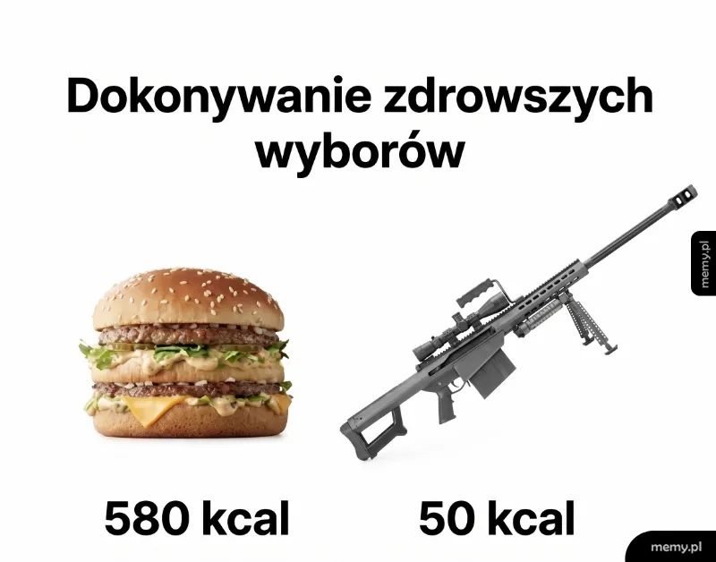 Mec i karabin z podpisem Dokonywanie zdrowszych wyborów
