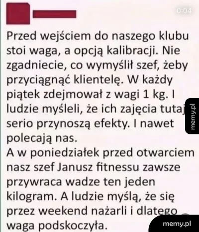 Tekst na tle społecznościowym o oszukańczej wadze w klubie fitness