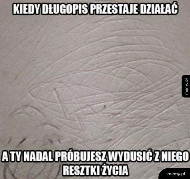 Kiedy długopis przestaje działać