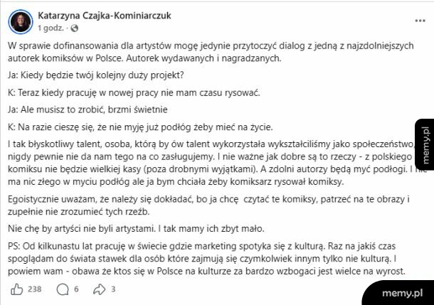 W sprawie dofinansowania dla artystów