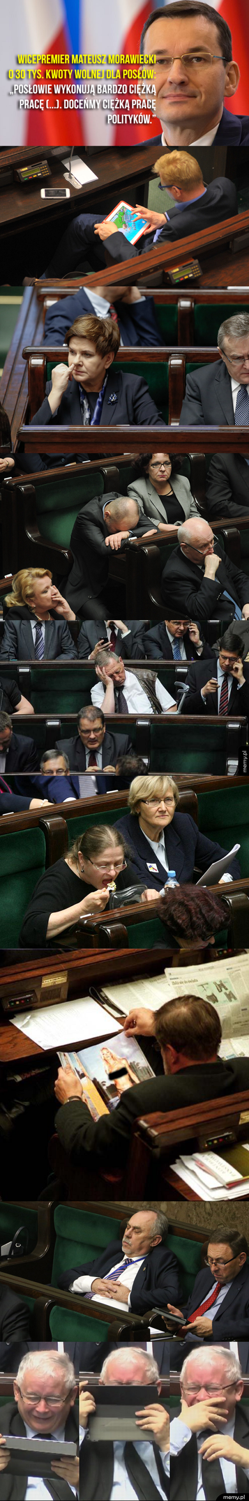 Ciężka praca polskich posłów