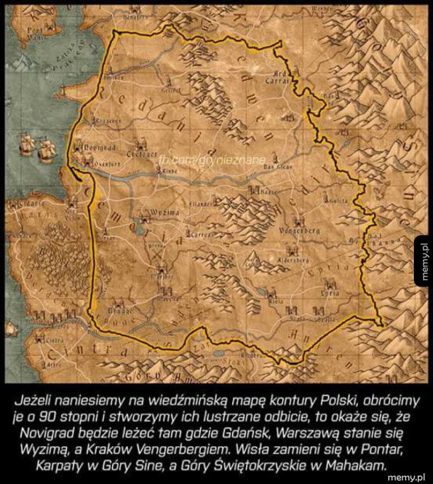 Mapa Polski w Wiedzminie 3