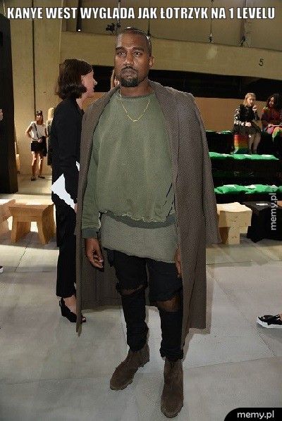 Kanye West wygląda jak łotrzyk na 1 levelu 