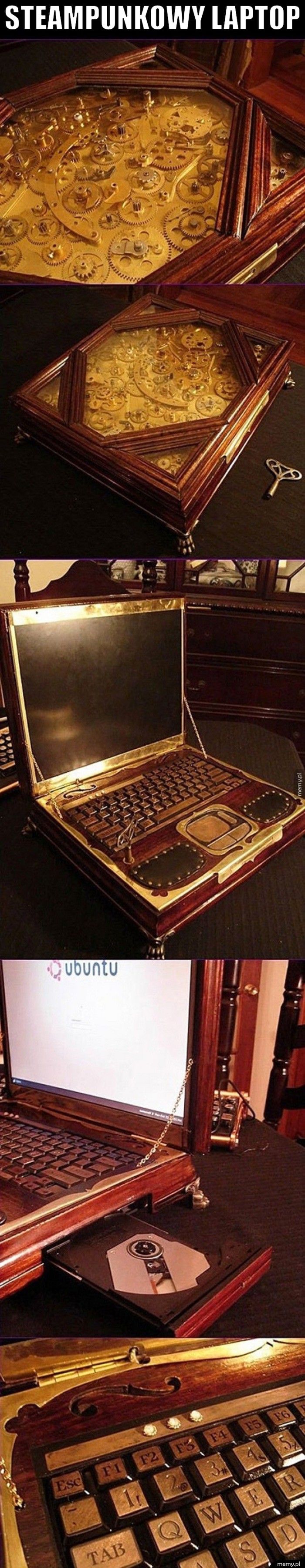 Steampunkowy laptop 