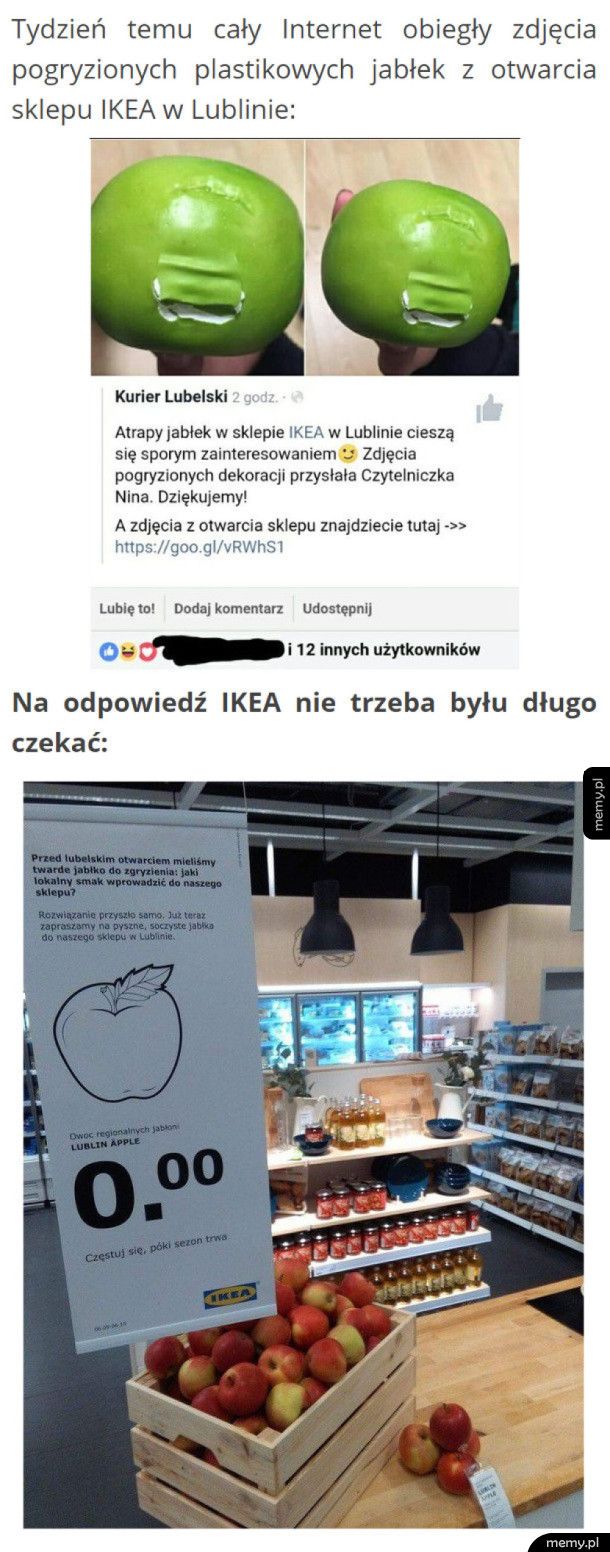 Klienci pogryźli sztuczne jabłka, IKEA odpowiada