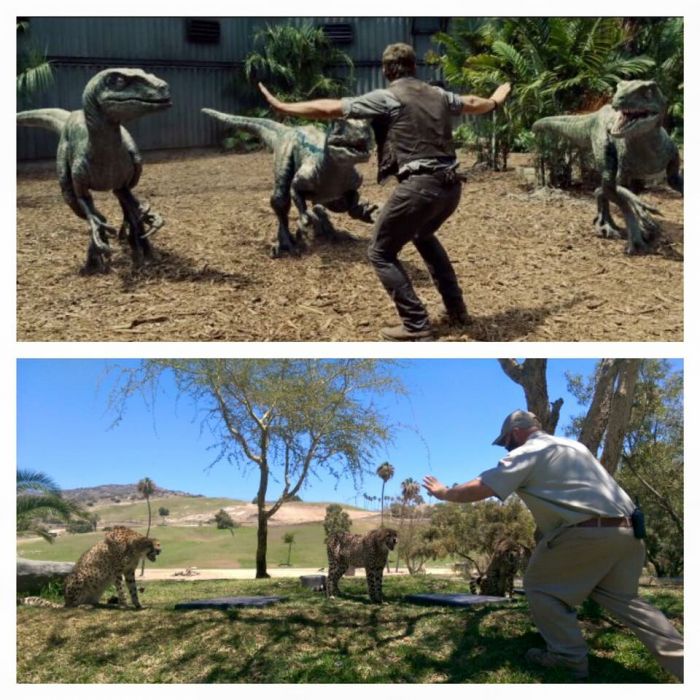 Pracownicy Zoo w scenie z Jurassic World