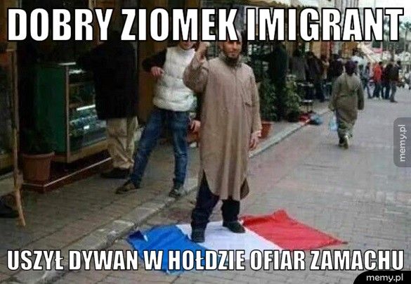  Dobry ziomek imigrant Uszył dywan w hołdzie ofiar zamachu