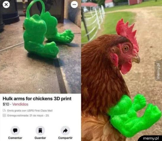 Kiedy chcesz upodobnić kurczaka do Hulka :D