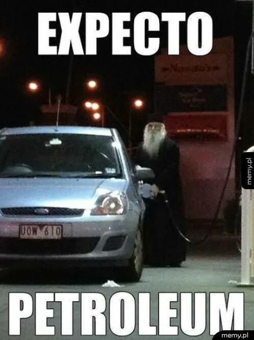 Dumbledore podczas tankowania