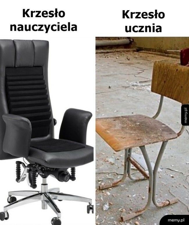 Krzesło nauczyciela vs. Krzesło ucznia
