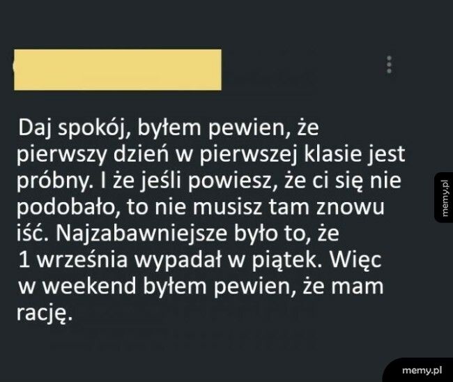 Pierwszy dzień w pierwszej klasie