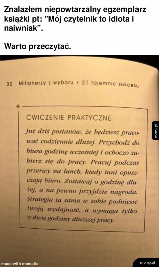 Polecam. Kawał dobrej literatury motywującej