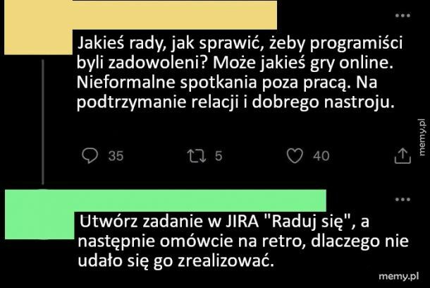 Jak zadowolic programistów