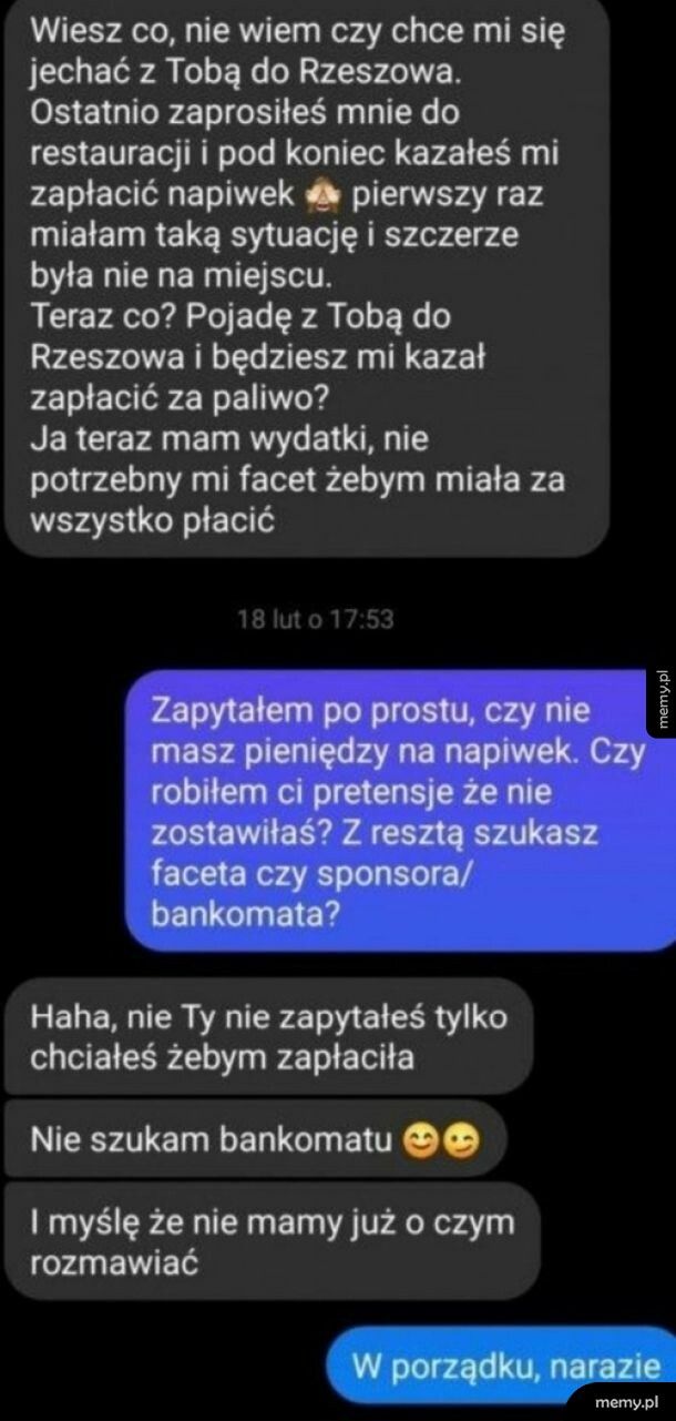 No nie szuka, to oczywiste.