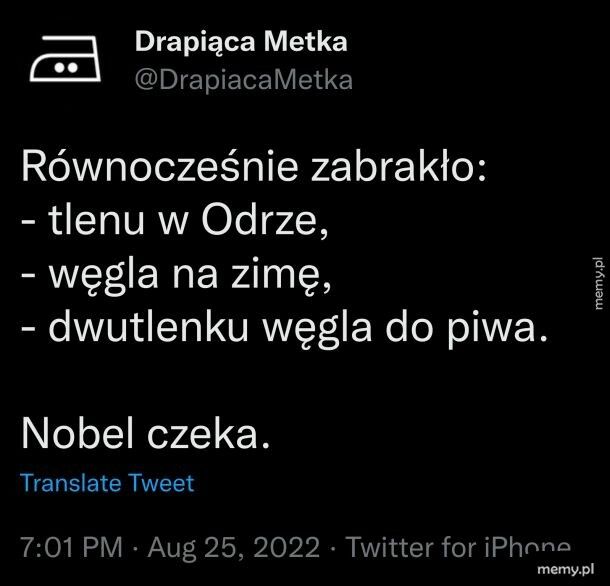 Równocześnie zabrakło, tlenu, węgla, dwutlenku węgla!