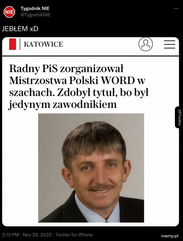 Radny PiS i szachy w WORDach