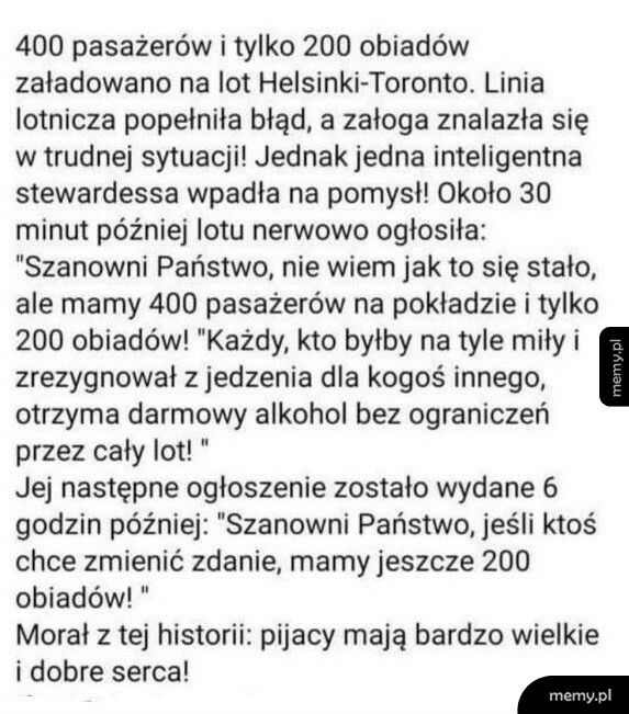 Świetny pomysł stewardessy