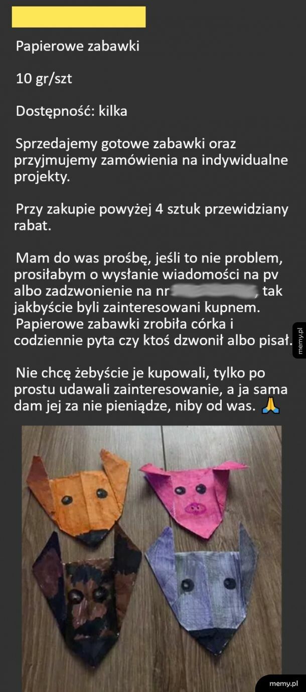 Papierowe zabawki