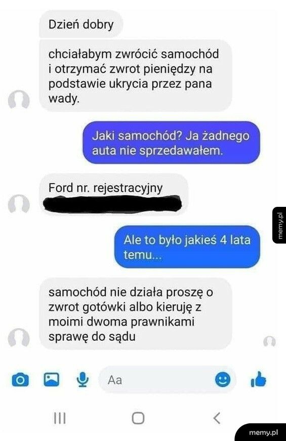 Samochód z wadą