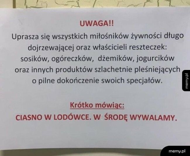 Lodówka pracownicza