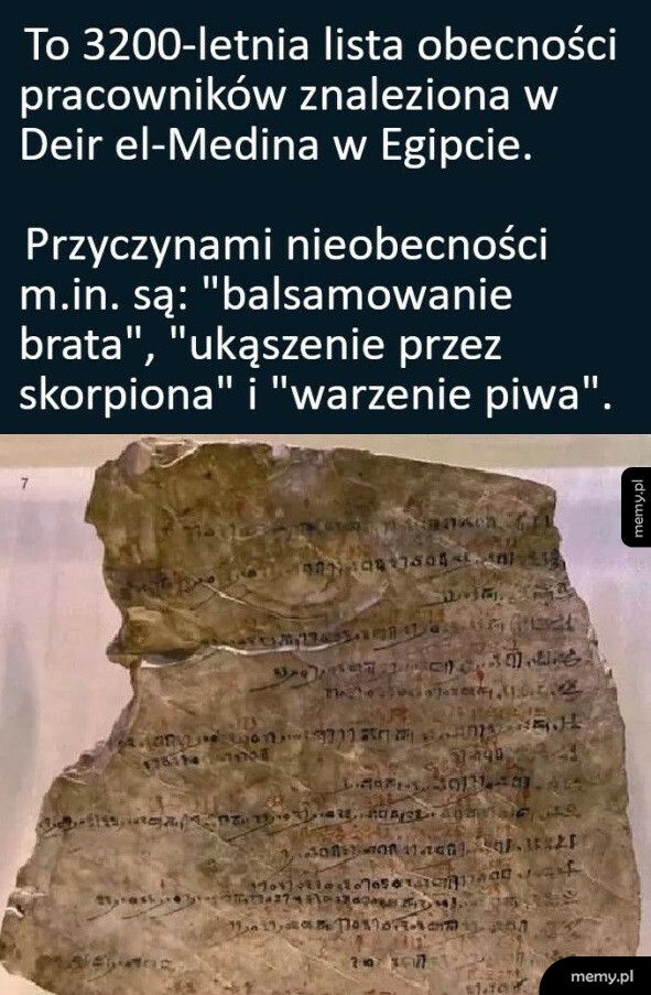 Przyczyny nieobecności w starożytnym Egipcie