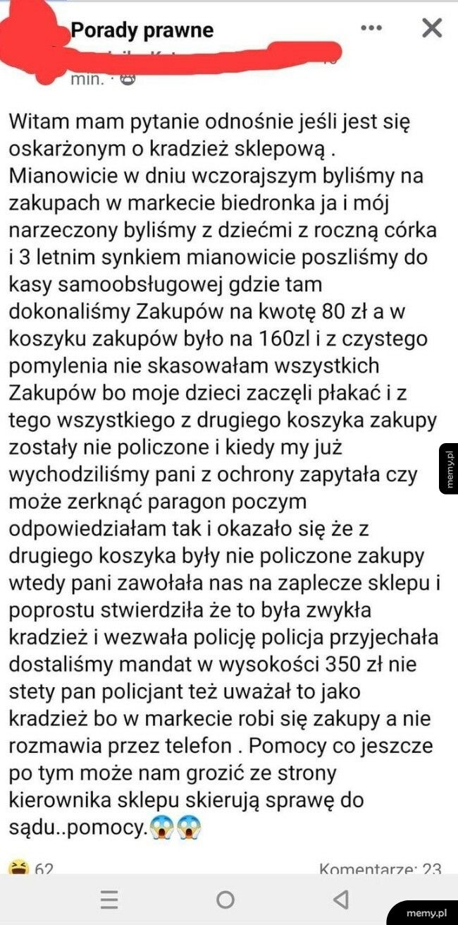 "Pomyłka" przy kasie samoobsługowej