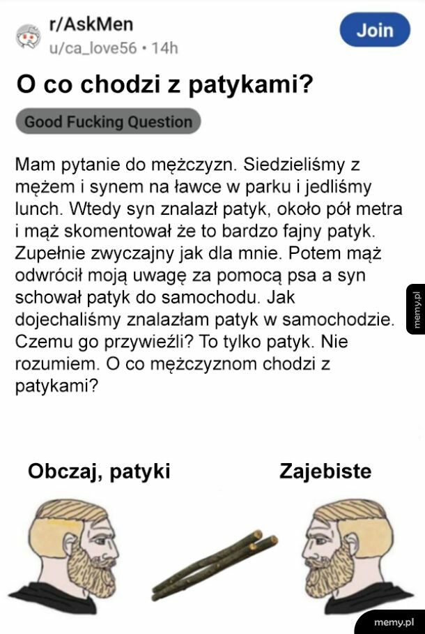 O co chodzi z patykami?