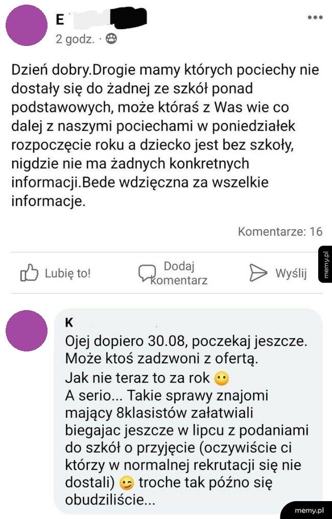 Szybkie pytanie przed początkiem roku szkolnego