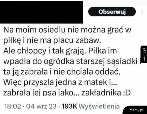 Granie w piłkę na osiedlu