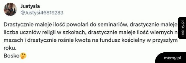 hmm.... wszystko maleje, ale kasa sie musi zgadzac...