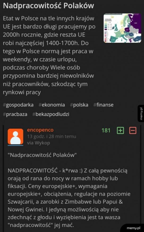 "Nadpracowitość Polaków"