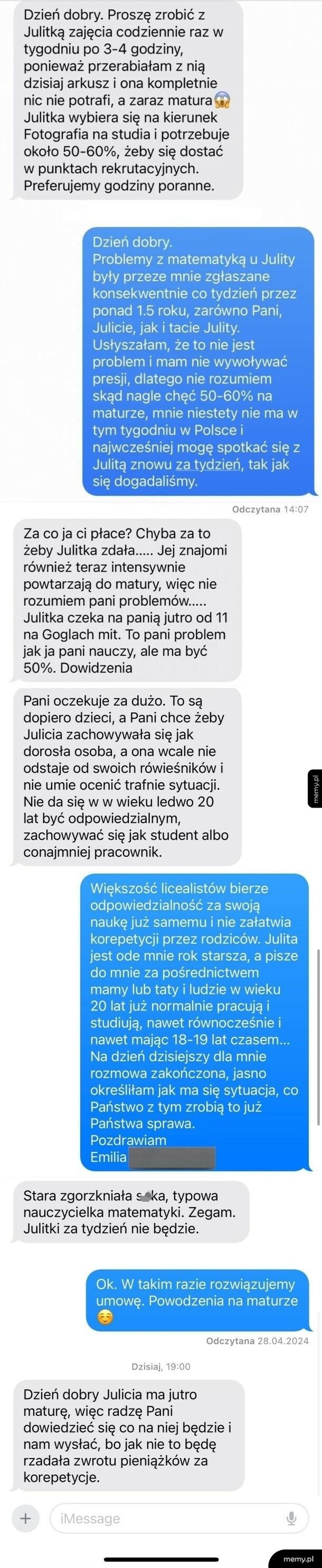 Biedna Julitka i jej szalona mamusia...