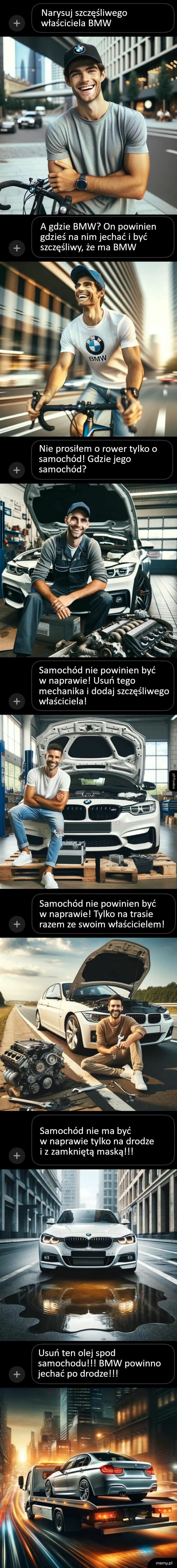 Szczęśliwy właściciel i jego BMW