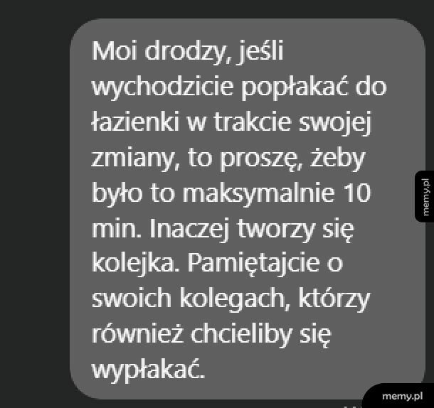 Płakanie w trakcie pracy