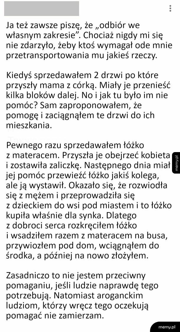 Sprzedawanie na OLX i pomoc z przewozem