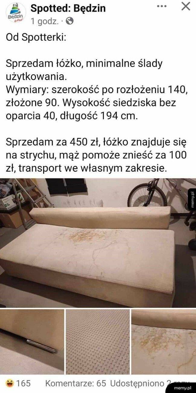 Używane łóżko na sprzedaż