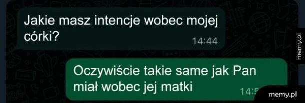 Intencje wobec córki