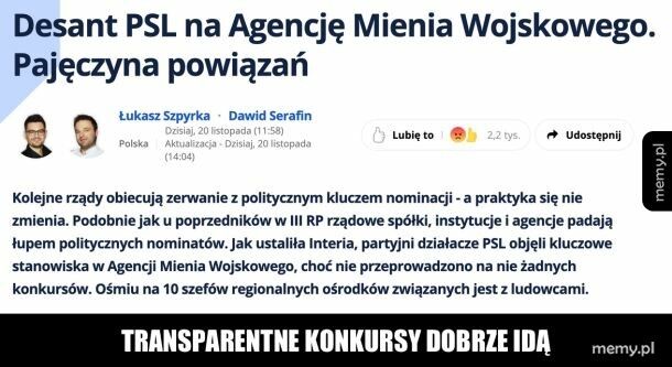 Transparentne konkursy dobrze idą