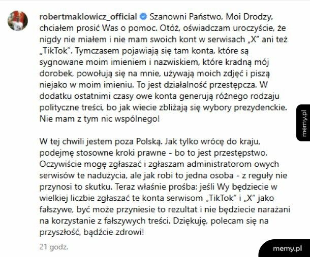 Makłowicz prosi o pomoc