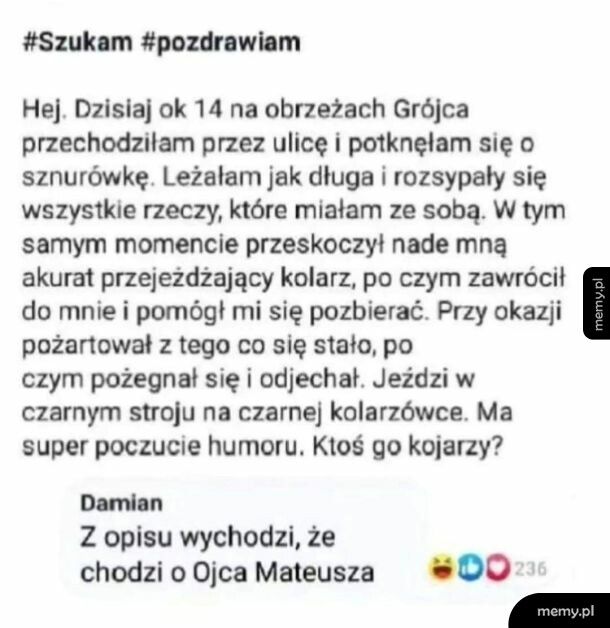 Uprzejmy rowerzysta