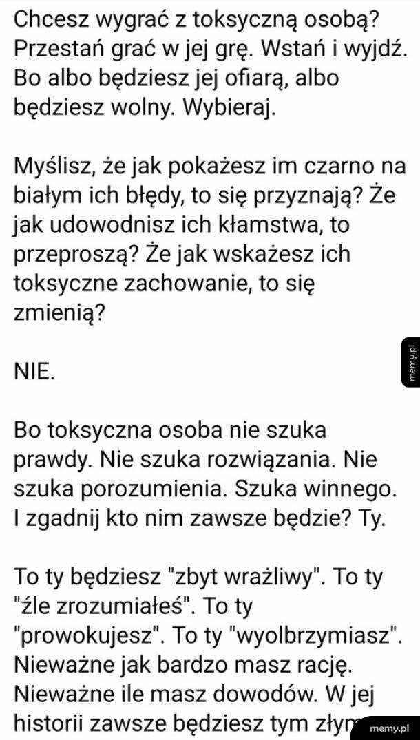 Nie warto tracić energii na takich ludzi