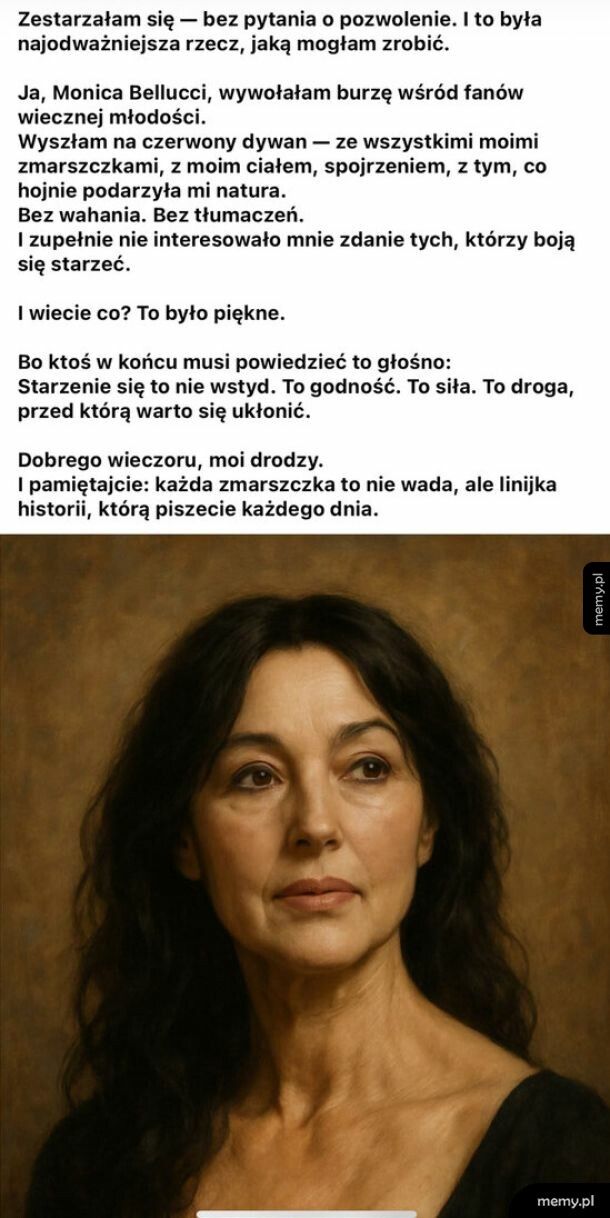 Monica Bellucci o starzeniu się