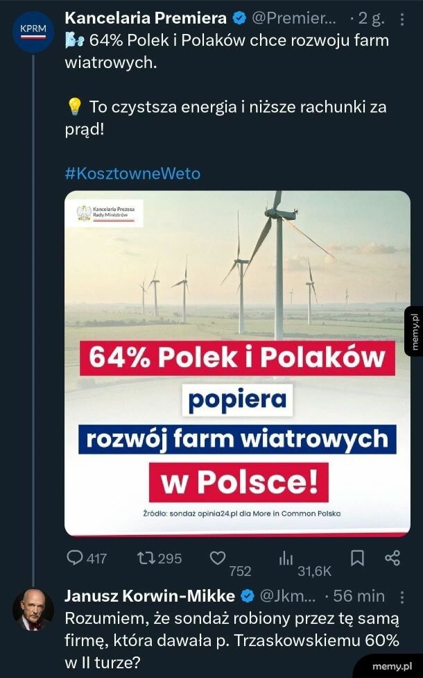 Korwin jak zawsze punktuje