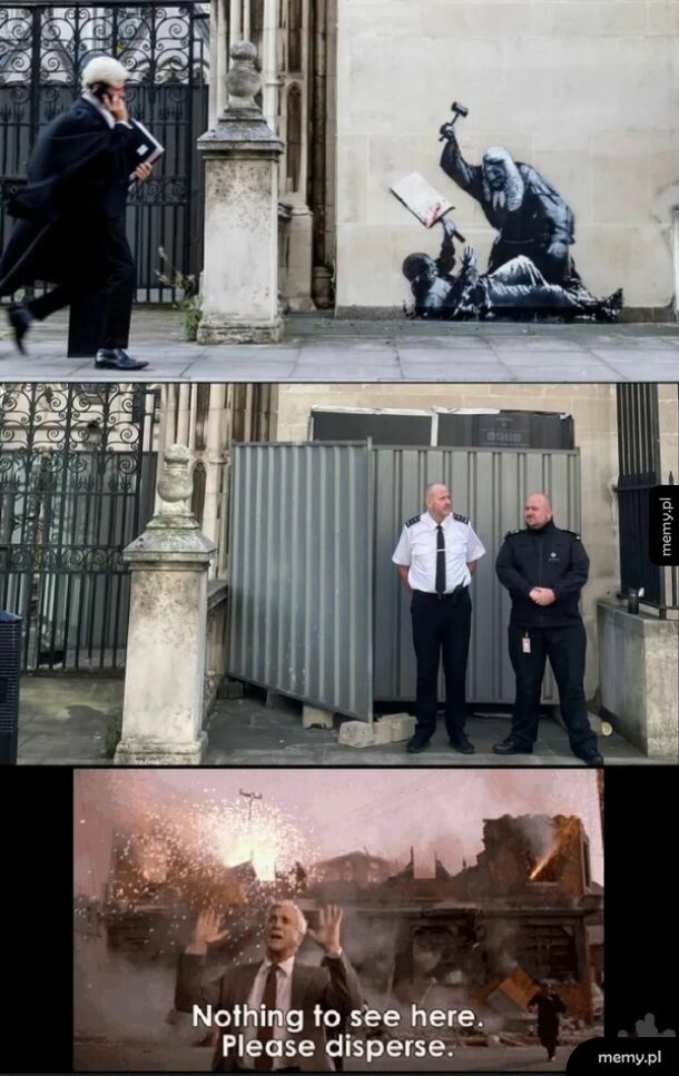 Brawada namalowana na murze.