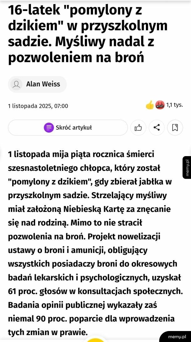 Niebieska karta + broń? U myśliwych normalne