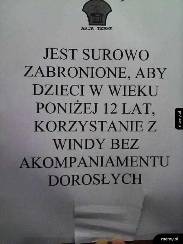 Tylko dzieci muzyków mogą jechać tą windą