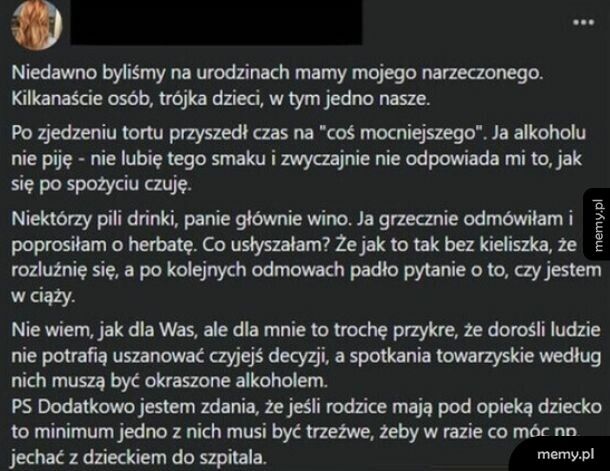 Nie rozumiem namawiania do picia