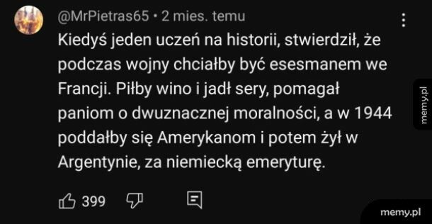 Uczeń na historii