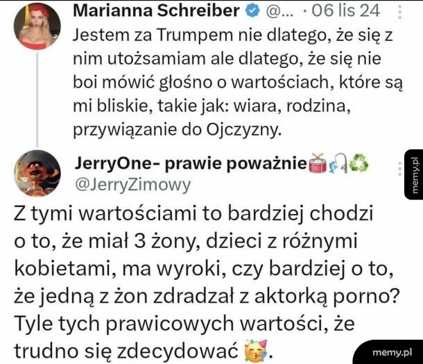 Prawicowe wartości to chyba tylko hipokryzja