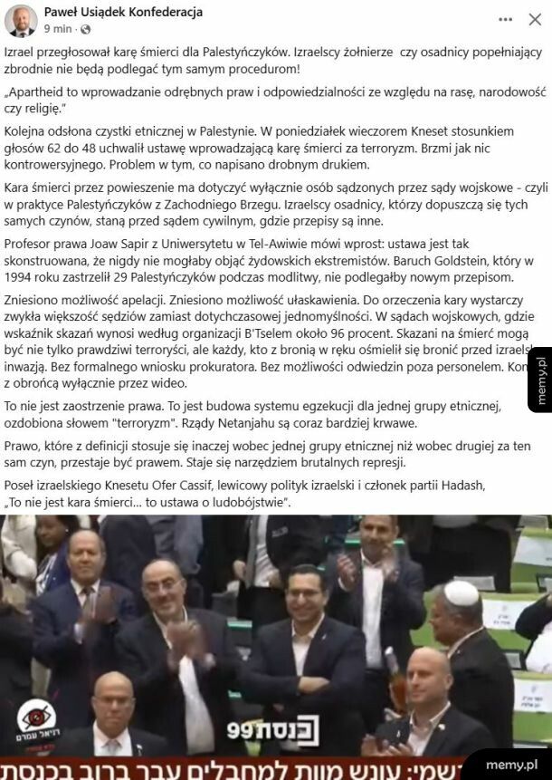 Kara śmierci dla Palestyńczyk&oacute;w